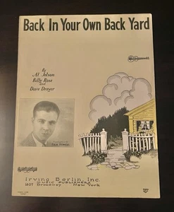 SELTEN 1928 Back in Your Own Back Yard Noten Dick Powell Cover Sammlerstück - Bild 1 von 11