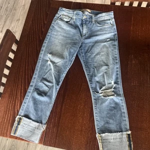 Joes Jeans Woman's Distressed Cuffed Cropped Denim Jeans Size 27 - Picture 1 of 7