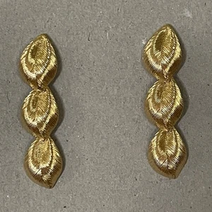Earrings, Dangle, Gold-Tone, Vintage - Picture 1 of 13