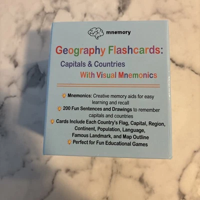 Geography Flashcards Capitals And Countries With Visual Mnemonics - Image 1 of 3