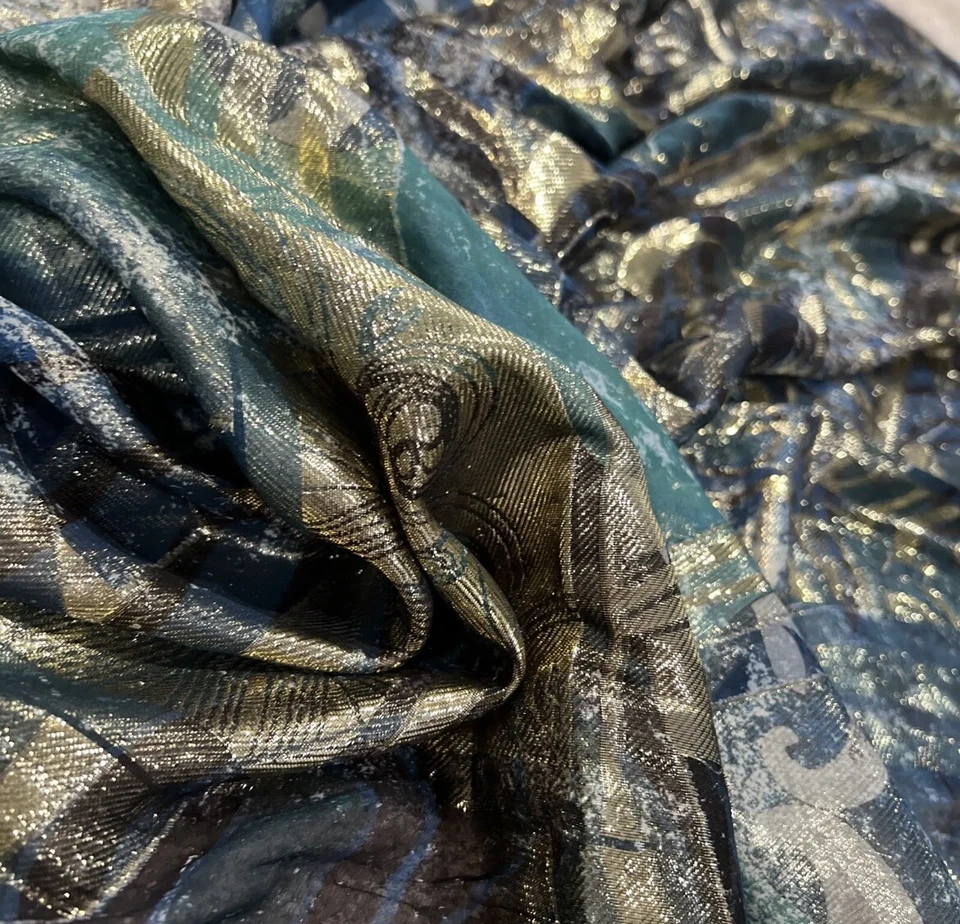 Precioso chal dorado Emilio Pucci enorme Italia bufanda/envoltura talla 55x55 Foto 1 de 4