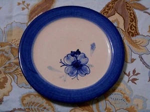 Marshall Pottery Hand Turned Plate 7.75 Inch Blue Flower - Picture 1 of 4