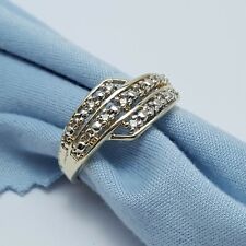 Beautiful 10K Karat Solid Yellow Gold Designer Diamond Ring Size 6.75 - Nice!