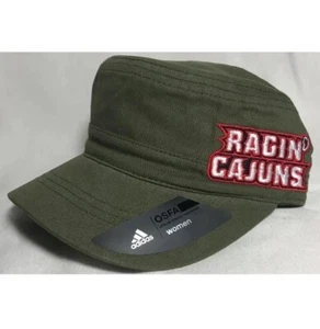 Louisiana Layfayette UL Ragin’ Cajuns Cadet Hat Adidas Women’s Army Green Cap - Picture 1 of 6