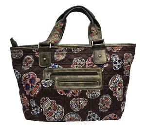 Montana West Large Sugar Skull Tote Bag Purse Embroidered Boho Zip Top Pockets - Picture 1 of 11