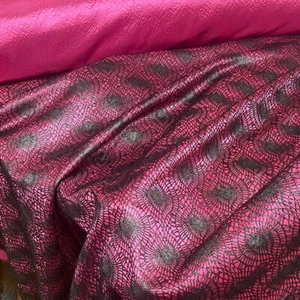 10m Bonded Lace Satin Fabric Gypsy King Party Dress Wedding Bridal 60" CERISE - Picture 1 of 6