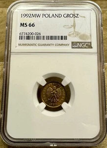 Poland 1992 MW 1 Grosz NGC 66 High Grade - Picture 1 of 5