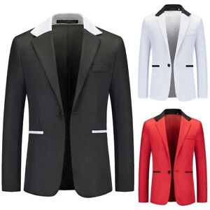 Slim Fit Men's Lapel Blazer Wedding Groom Tuxedos Jacket Business Suit