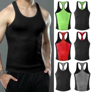 Men's Gym Tank Top Sleeveless Bodybuilding Tee Fitness Muscle Workout T-shirt + - Picture 1 of 14