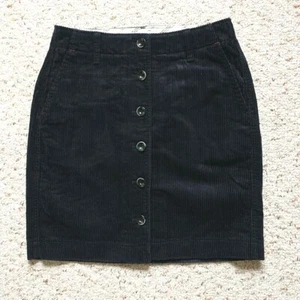 Ines De La Fressange X Uniqlo Mini Skirt 0 Blue Corduroy Front Buttons Cotton - Picture 1 of 10