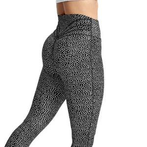 Buffbunny Black & White Polka Dot High-Waisted Leggings Workout Gym Women XL - Picture 1 of 14