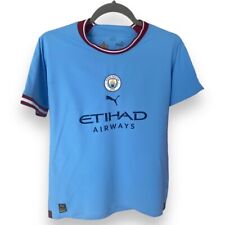  Manchester City FC Men's 2023/24 Authentic Home Soccer Jersey -  Slim Fit - Team Light Blue - Size: L : Sports & Outdoors