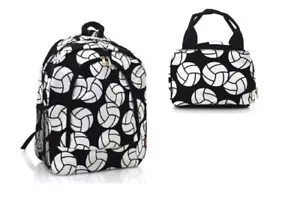 Volleyball Sports Backpack Lunchbox Set School Work Camp Bag Lunch Box Case - Picture 1 of 5