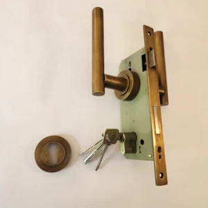 Large mortise lock lever handles solid brass Door Lock Keys house Fitting secur - Picture 1 of 23