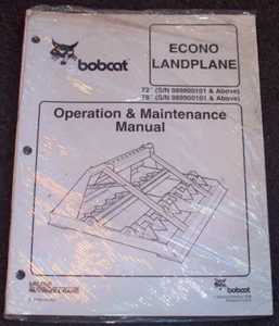 Bobcat Econo Landplane 72" 78" Operation & Maintenance Manual  NEW old Stock - Picture 1 of 1