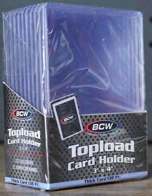 (10) Thick Card 3x4" Toploader Card Holders (138 Pt. Thickness) BCW NEW - Image 1 of 4