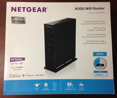 NETGEAR N300 WiFi Router (WNR2000) 201015 - Image 1 of 4