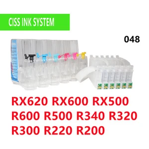 Système d'encre CIS CISS T048 48 R200 R300 R220 R320 R340 R500 R600 RX500 RX600 RX620 - Photo 1/5