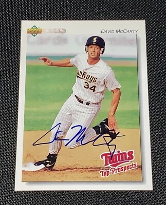 David McCarty SIGNED 1992 Upper Deck Minor League Card #255 Auto Minnesota Twins - Image 1 of 2