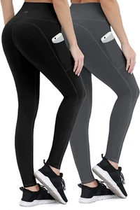 Anti-Nail Leggings for Women, Non-See-Through Yoga Pants with Phone Pockets, Tum - Picture 1 of 12