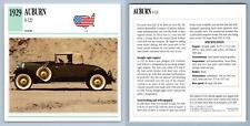 Auburn - 8-120 - 1929 Luxury Collectors Club Card