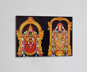 Sri Balaji Venkateshwara & Padmavati - Print on Canvas 12" x 16" (CV155SB) - Picture 1 of 1