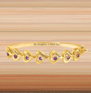 Seven Wonderful Wishes for My Daughter Amethyst Bracelet - Picture 1 of 2