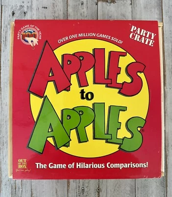 Apples to Apples Party Crate Out of the Box Wood Game-most cards sealed COMPLETE - Image 1 of 3