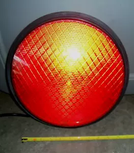 12" Red Light-Round-Works-Decorative for Cave/Garage/Kids-#EVL12R-HP3-120V-2008 - Picture 1 of 3
