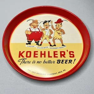KOEHLER BEER, The Erie Brewing Company Erie, PA Metal Serving Tray Vintage CANCO - Picture 1 of 9