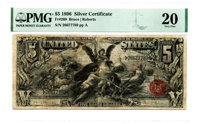 Fr. 269 1896 Silver Certificate Note Bruce / Roberts PMG Very Fine 20 - Image 1 of 2