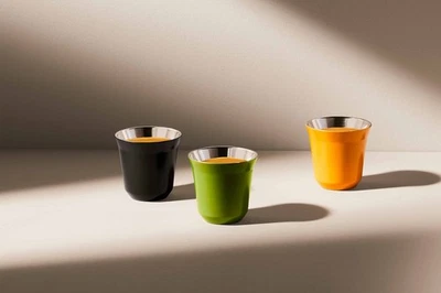 NESPRESSO PIXIE Espresso Kaffeetassen doppelwandig Stahl Neu in OVP Sortiment - Bild 1 von 4