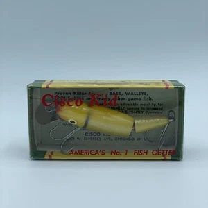Vintage CISCO KID Minnow Diving Crankbait Fishing Lure With Box Yellow - Picture 1 of 8