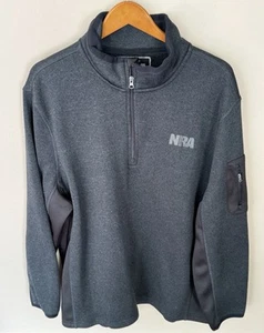 NRA National Rifle Association 2XL 1/4 Zip Grigio Pullover Giacca Maglione Patriot - Foto 1 di 4