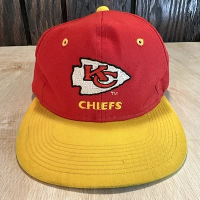 De colección Kansas City Chiefs Gorra Snapback Gorra Básica YoungAn Rojo Dorado KC Logo Años 90 Foto 1 de 4