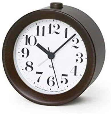 Lemnos RIKI ALARM CLOCK Alarm Clock Brown WR09-15 BW Table Clock F/S w/Tracking# - Image 1 of 3