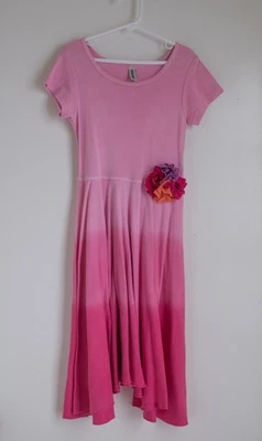 Vestido Mignone Niña Rosa Algodón Decorado Manga Corta Talla 7 T, USA Foto 1 de 4