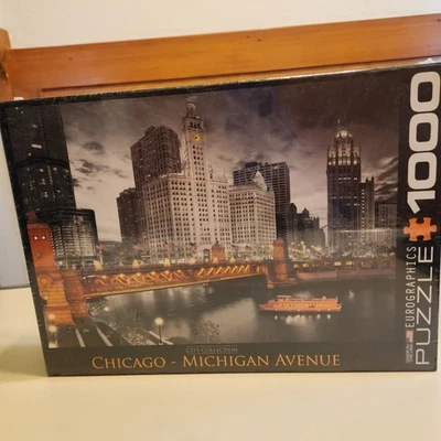 Chicago Michigan Avenue Eurographics City Collection 1000 Piece Puzzle New Seale - Image 1 of 4