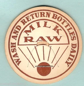 #D17.  CARDBOARD MILK BOTTLE ADVERTISING TOP - GRADE A RAW MILK - Bild 1 von 1