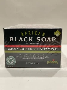 Madina BLACK SOAP with COCOA BUTTER & Vitamin E 3.5 oz free shipping halal soap - Picture 1 of 1