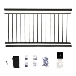 Aria Railing Deck Railing 69.43"Wx36"H Preassembled Aluminum Black Powder Coated - Picture 1 of 11