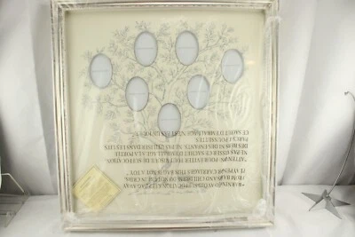 Quadro de árvore genealógica Pottery Barn Kids folha de prata 7 aberturas ovais suporte de parede novo na caixa - Imagem 1 de 4