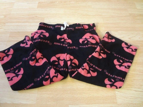 Youth Girls Iowa Hawkeyes S Pajama Pants PJs (Pink & Black) Grandma Pants Cover
