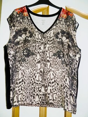 Marc Cain Silk Top Ladies Leopard Print Top Size N6 16/18 Object Of Love - Image 1 of 4