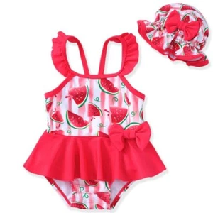 Mikrdoo Baby Girl Swimsuit 0-3 Months Ruffled Bikini Tankini Swimsuit Infant - Picture 1 of 6