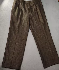 Jack Victor Prossimo Dress Pants David Mens 38R Brown Wool/Silk Pleaded Business - Picture 1 of 11