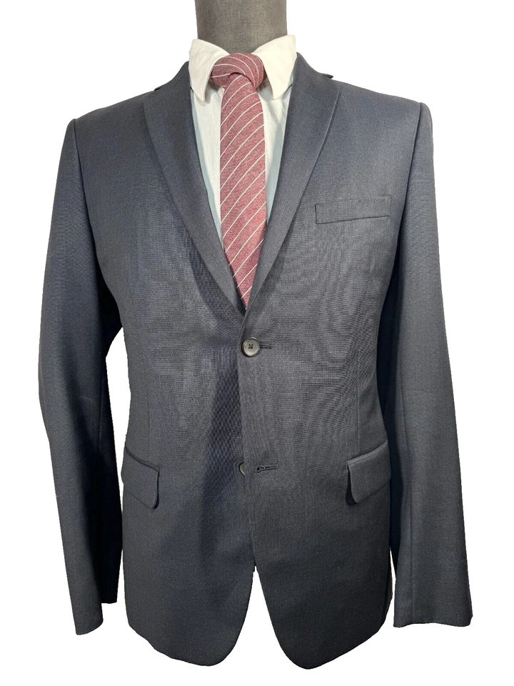 THEORY Para Hombres Azul Marino REG FIT Lana 2 Botones Traje Abrigo Deportivo Blazer Chaqueta 40R Foto 1 de 4