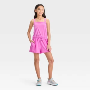 All in Motion Youth Girls XL 14 Sleeveless One Piece Woven Romper in Purple 2408 - Picture 1 of 6