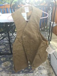 Vintage Filson OIL Tin Cloth Hunting Vest Men's SIZE Large all tags attache - Picture 1 of 11