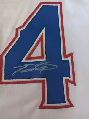 Camiseta de béisbol autografiada/firmada Prince Fielder Texas Rangers majestuosa L RARA  Foto 1 de 4